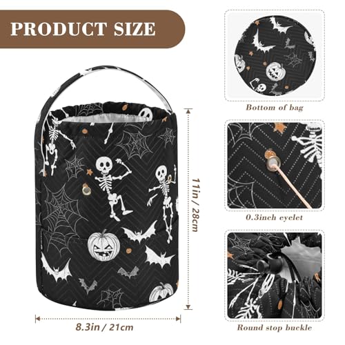 Image of Yarn Storage Bag Small Crochet Bag Knitting Bag Organizer Halloween Skeleton Yarn Bags for Crocheting Basket