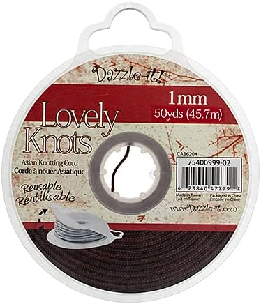 Dazzle-It! Lovely Knots - Asian Knotting Cord 1mm Thick - Lt Chocolate (50 Yards On Bobbin)
