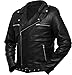 CHICAGO-FASHIONS Negan Jacket Walking Dead S7 Jeffrey Dean Morgan Black Biker Leather Jacket, XX-Large
