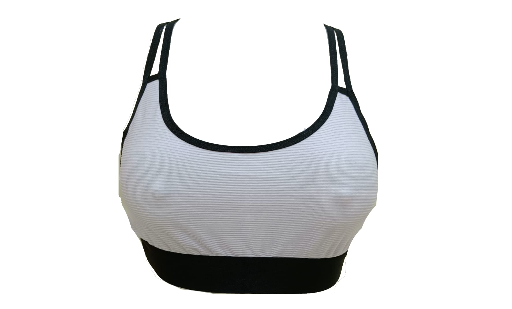 FOO-FAA Cotton Cross Back Non-Padded Non-Wired Gym Yoga Exercise Sports Bra (34D, White)