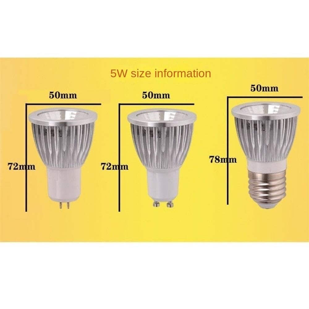 1fortunate Paquete de 20 bombillas LED COB AC220V GU10/E27/E14/MR16/G5.3 lámparas de focos de luz LED(Cold White,E14 7W AC220V)