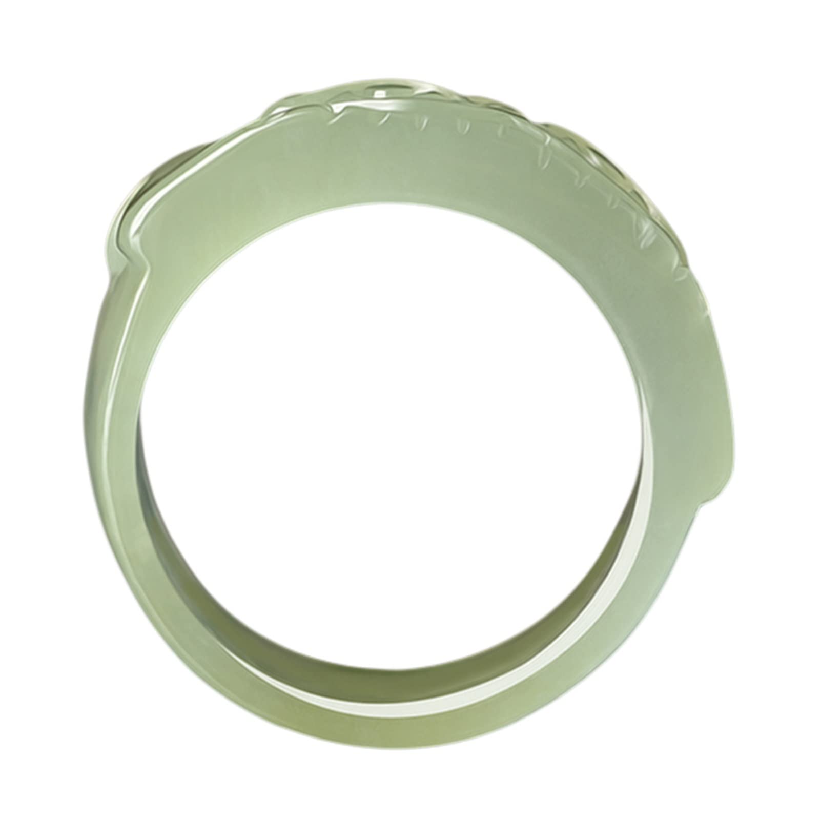 WBDWWTD Natürlicher grüner Hetian-Jade-Ring, handgeschnitzter Jadeit-Jade-Ring für Damen und Herren, Naturstein, echter Jade-Schmuck, Jade-Geschenkschmuck (Ringgröße: 9)