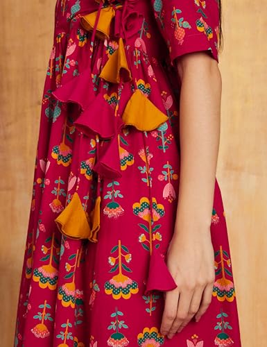 Image of Amazon Brand - Myx Women's Cotton Relaxed Fit A Line Kurta (Available in Plus Sizes)