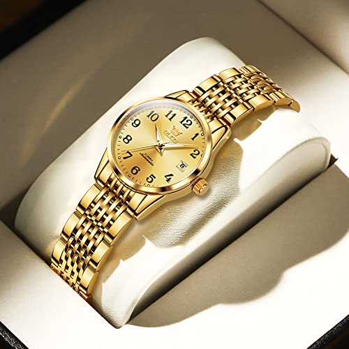 Image of OLEVS Watch Women Silver Watch for Women Luxury Diamond Womens Watches for Small Wrist Stainless Steel Waterproof Analog Quartz Date Elegant Reloj para Mujer