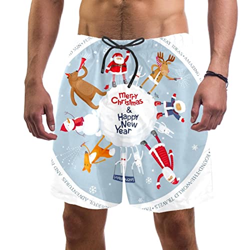 Short de plage à séchage rapide pour hommes pour fêter Noël au soleil