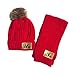 Produktbild FeiliandaJJ 2Pcs Baby mützen + Schal Kinder Baby Jungen Mädchen niedlich halten warme Wintermütze (rot)