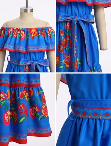 Vestido tradicional mexicano para niña 5-6 años miniatura 4