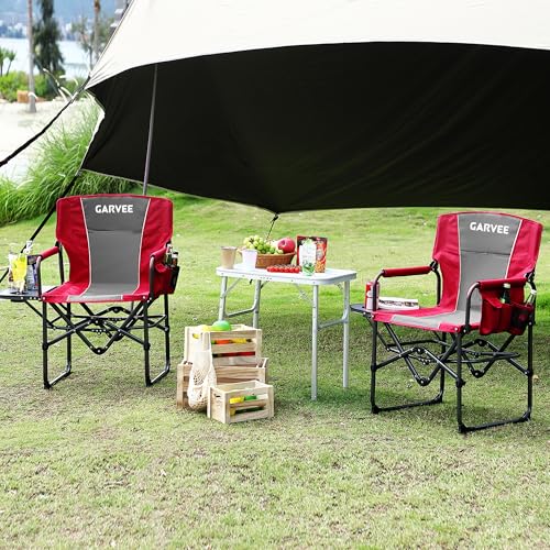 Fauteuil de camping pliable rouge GarveeHome pour pique-nique - 8