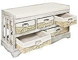 Lieferumfang: Regal (Selbstmontage), 5 Körbe mit Innenverkleidung, 1 Sitzkissen, Montagematerial