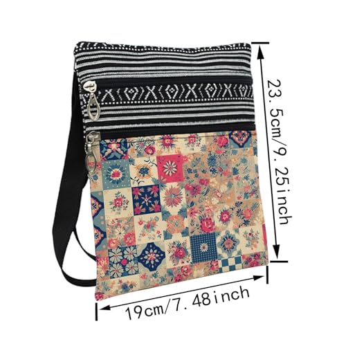 Kaleidoscope Messenger Bag Small Ethnic Pattern Printed Adjustable Strap Crossbody Zipper Bag Kaleidoscope Phone Bag Wallet Cute Shoulder Handbag for Women Friends -32