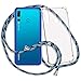 Produktbild mtb more energy® Handykette kompatibel mit Huawei P Smart Plus 2019, P Smart+ 2019 (6.21'') - blau gestreift - Smartphone Hülle zum Umhängen - Anti Shock Strong TPU Case