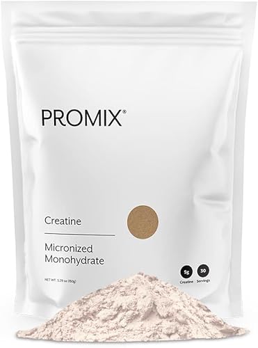 Promix - Monohidrato de creatina en polvo, 0.18 onzas de suplemento de creatina micronizada por porción, apoya el crecimiento muscular y la