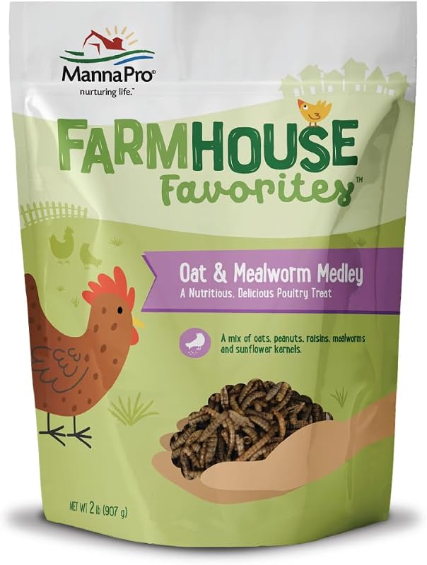 Petisco para Aves Manna Pro com Aveia e Larvas de Tenébrio Farmhouse Favorites, 907 g