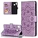 Produktbild HMTECH Galaxy A20 Hülle,Für Samsung Galaxy A30 Handyhülle Prägung Mandala-Blume Flip Case PU Leder Cover Magnet Schutzhülle Tasche Skin Ständer Handytasche für Samsung Galaxy A20,LD Mandala Purple