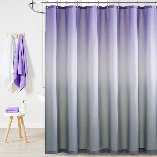 KGORGE Cortina de ducha impermeable para baño, forro de cortinas de ducha estilo casa de campo, privacidad, decoración de habitación, ganchos de