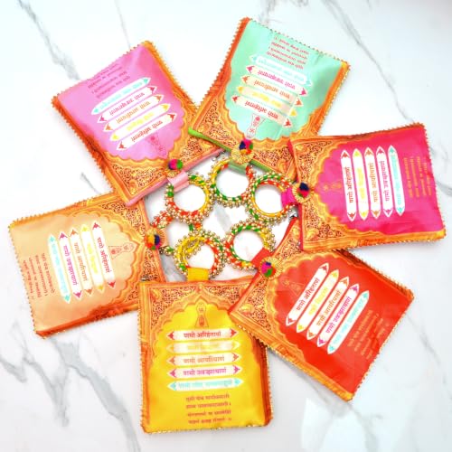 Image of Women Potli Bags Pack of 24 | Navkar Mantra Printed Gifting Potli with Zip & Bangle Handle | Traditional Shagun Return Gifts