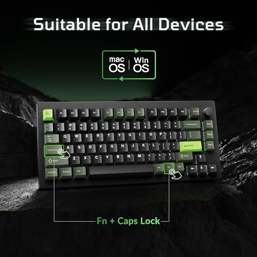 Image of Keychron J8 HE Wired Hall Effect Keyboard with 8000 Hz Polling Rate, Rapid Trigger Magnetic Switch Hot-Swappable, 75% Layout Custom Programmable Knob, RGB Backlit for Mac Windows Linux