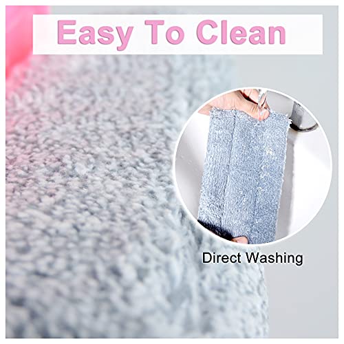 Image of Multifunctional Glass& Window Track Cleaning Tools, Soft Frosted Glass Window Washer Cloth Brush with Study PVA Handle and Scraper, Window Cleaner Tool for Windows, Doors, Tiles (Cute Pink)