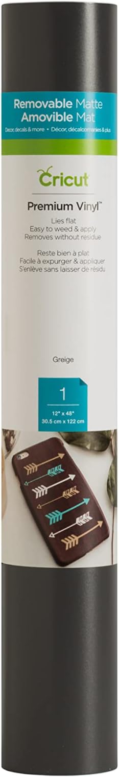 Cricut Premium Vinyl – Amovible, GRège