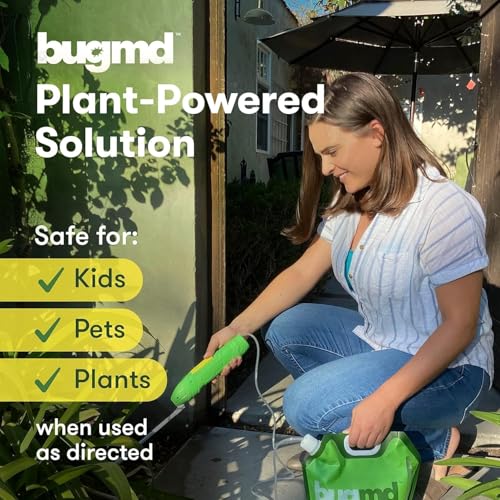Image of BugMD Pest Blaster Kit - Rechargeable Power Sprayer (Batteries Included), 4-Pack Pest Control Essential Oil Concentrates for Indoor & Outdoor Use - Plant-Powered Ant, Roach, Spider & Insect Killer