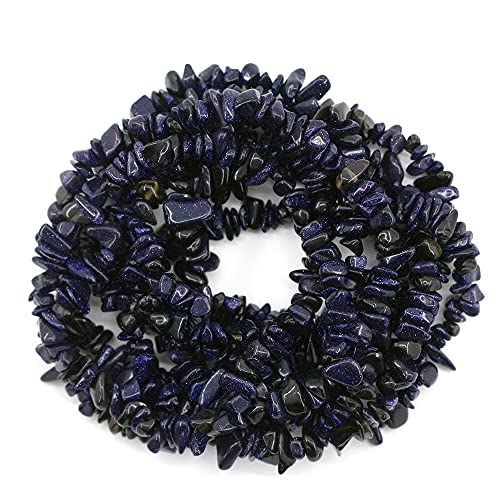 260pcs Natural Crystal Beads Chips 5mm to 8mm Irregular Gemstone Beads with Holes DIY for Bracelet Necklace Earrings Jewellery Making Craft 32 inch Blue Sandstone - Image 2