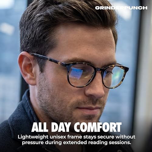 Image of grinderPUNCH Reading Glasses Men Women Fashion Computer Readers Stylish Blue Light Blocking Glasses Gaming Eyeglasses