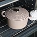 Crock Pot Artisan 7-Quart European Enameled Round Cast Iron Dutch Oven Pot With Lid - Matte Dusty Pink
