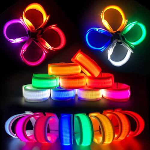 FANL 24 PCS Glow Bracelets, LED Bracelets for Kids and Adults, Glow in The Dark Party Supplies for Music Festival, Festival Camping, Rave Accessories, Light Up Party Favors