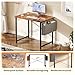 NEWBULIG Small Computer Desk for Bedroom 32 Inch Home Office Desks for Small Spaces Writing Gaming Work Study Table with Storage Bag Rustic Brown