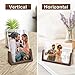 Mixoo 4x6 Picture Frame 2 Pack - Rustic Wooden Picture Frames with Walnut Wood Base and High Definition Break Free Acrylic Photo Covers for Tabletop or Desktop Display (Horizontal + Vertical)