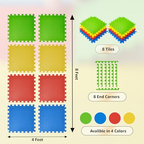 Image of Amazon Basics Interlocking Puzzle Exercise Mat | EVA Foam |Suitable for Floor Protection