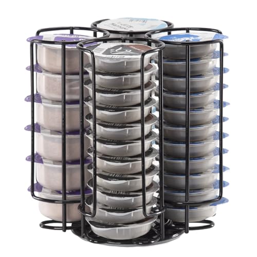 SYSYLY Soporte Cápsulas Compatible para cápsulas de café Tassimo, Dispensador de Cápsulas Giratorio, Organizador de Cápsulas de Café, Soporte de Cápsulas para Almacenamiento,Negro SYSYLY Soporte Cápsulas Compatible para cápsulas de café Tassimo, Dispensador de Cápsulas Giratorio, Organizador de Cápsulas de Café, Soporte de Cápsulas para Almacenamiento,Negro