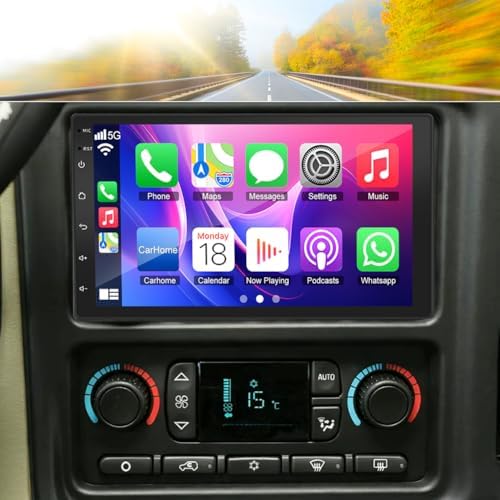 2+64G Android 13 Car Stereo for GMC Yukon 2004 2005 2006, 7 inch Touchscreen Display Radio Multimedia Player Head Unit with Carplay Android Auto GPS Navigation WiFi Bluetooth SWC Split Screen