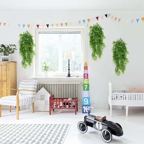 Image of Dekorly Artificial Vines Fake Greenery Garland Willow Leaves Faux Hanging Plants Trailing Weeping Ivy Drooping Hanging Vines Faux Plants Realistic (Design-B, 65CM)