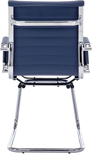 Miniatura 7 de CIMOTA Sillas de cuero para sala de espera, sillas de recepción con respaldo medio y base de trineo para reuniónpacientesala de conferencias, color