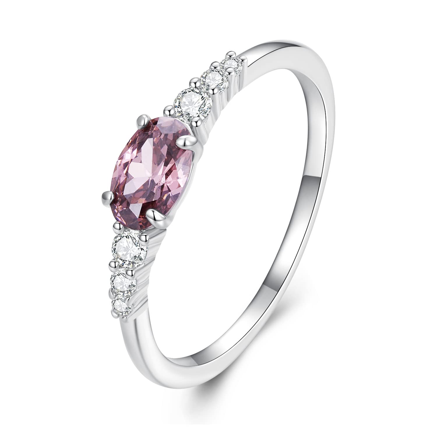 Gem Stone King Anillo de Compromiso para Mujer de Plata de Ley 925 con Piedra de rubí creada en Rojo