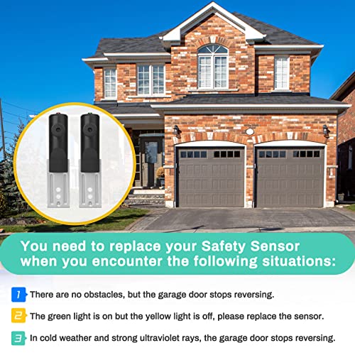 Image of for Genie Garage Door Sensor, Replacement for Genie /Overhead Garage Door Sensor, Compatible with Genie /Overhead Garage Door Opener Made After 1993, Item Includes Two Sensors (Receiving&Sending)