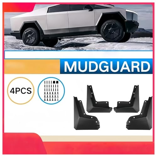 Protección total contra barro en Tesla Cybertruck: kit completo de guardabarros robustos 2