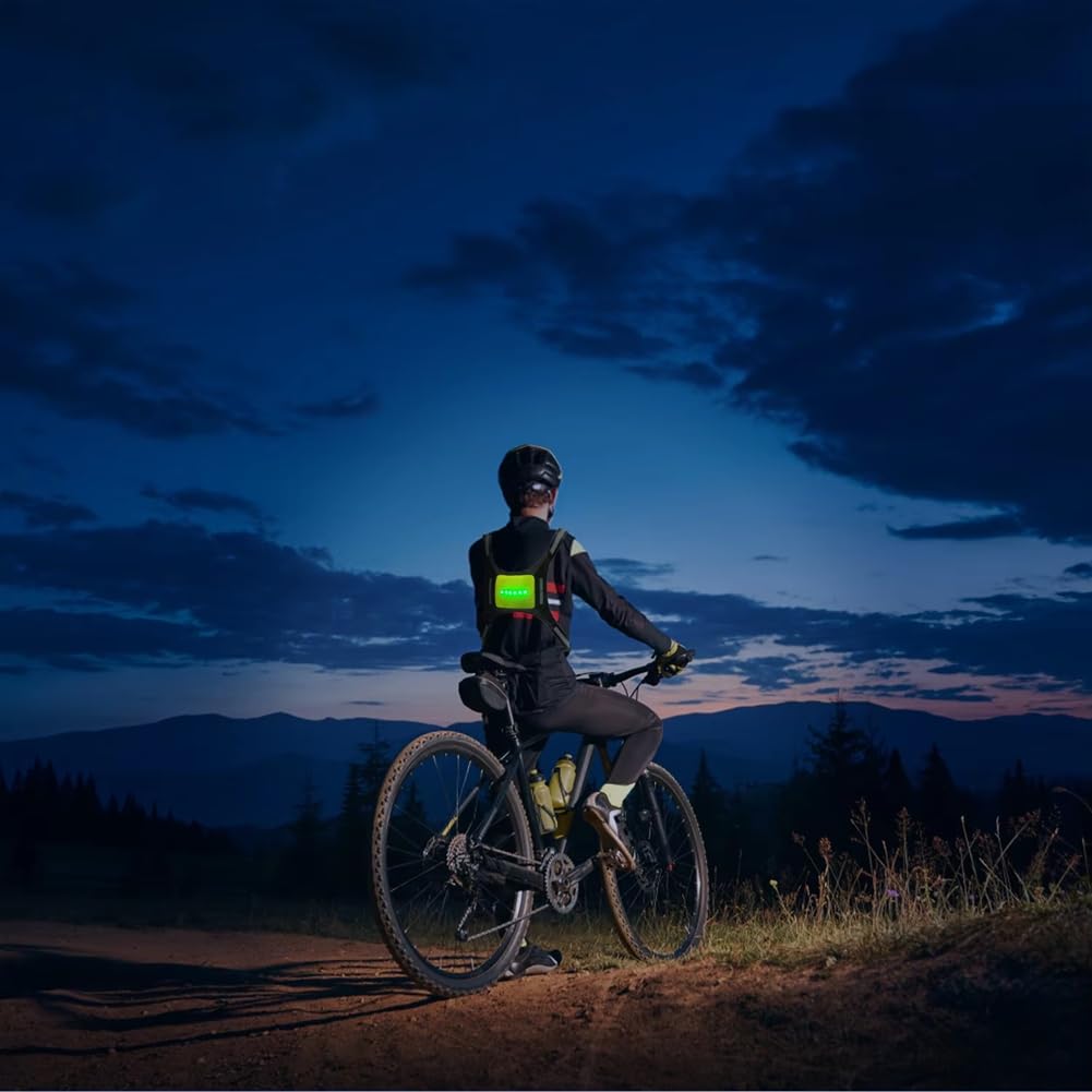 Gilet Réfléchissant LED Rechargeable par USB avec Feu de Signalisation à Distance pour Le Cyclisme et la Course