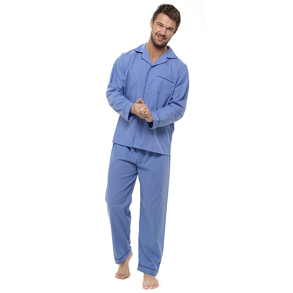 Undercover Mens Traditional Button Pyjamas HT325/MN83 Sky Blue M