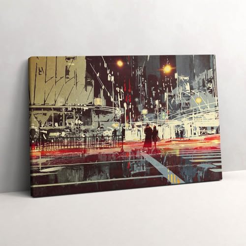 Tableau photo sur toile scene de ville nocturne pour ambiance loft