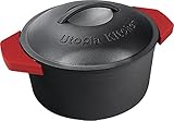 Utopia Kitchen Pre Seasoned Cast Iron Dutch Oven with Dual Handle and Cover Casserole Dish (5 Quart with Silicone Handle)