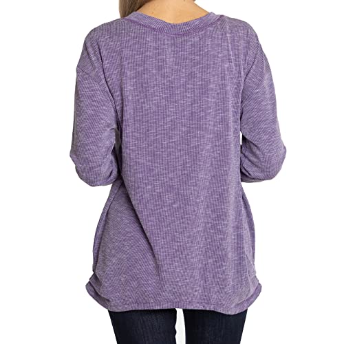 Flying-Colors-Apparel-Womens-Kansas-State-Wildcats-The-Bailey-II-Sandwashed-Relaxed-Rib-Knit-V-Neck-Tunic