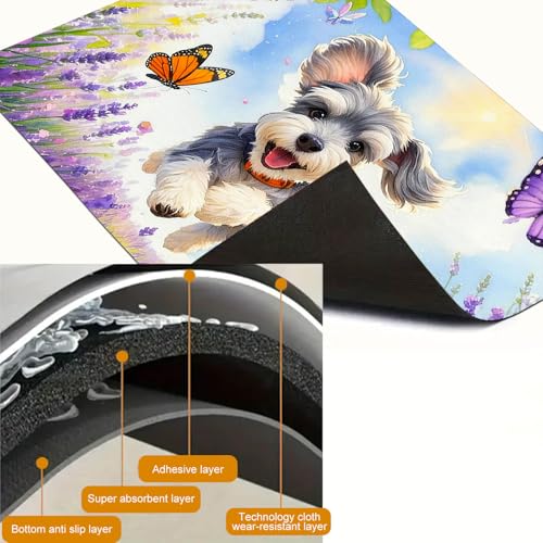 Image of HOMETITUTE Spring Stove Top Cover 28x20 Puppy Butterfly Heat Resistant