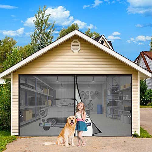 Moustiquaire Porte Magnetique 205 x 185 cm Facile à Installer Fermeture Automatique Rideau Anti Mouche Porte Anti Insecte Mouche pour Couloirs, Portes Noir