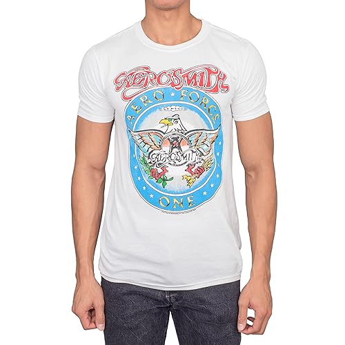 Impact Aerosmith Aero Force Men's White Short Sleeve Tee (Medium