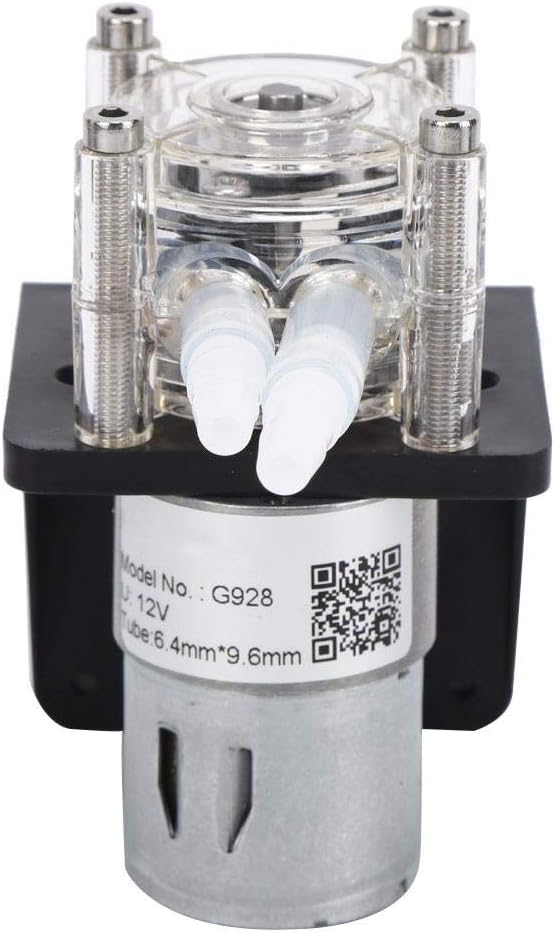 Oumefar Peristaltic Pump Three Rollers 500mL/M Dosing Pump Geared Motor Lab Peristaltic Pump Aquarium Drip Metering Pump with Base(12V)