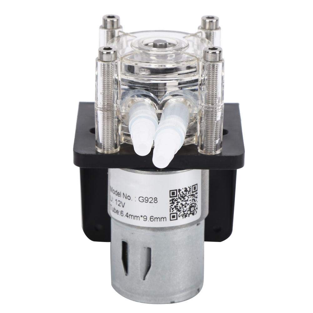Schlauchpumpe, 500 ml/min Großem Durchfluss Schlauchpumpe aus Edelstahl 304 mit transparentem PC-Kopf(12V)