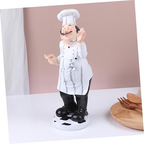 Miniatura 4 de 1pc divertido adorno de chef de resina, mini estatua de cocinero para el hogar, cocina, cafetería, decoración de panadería, regalo, estatuilla de