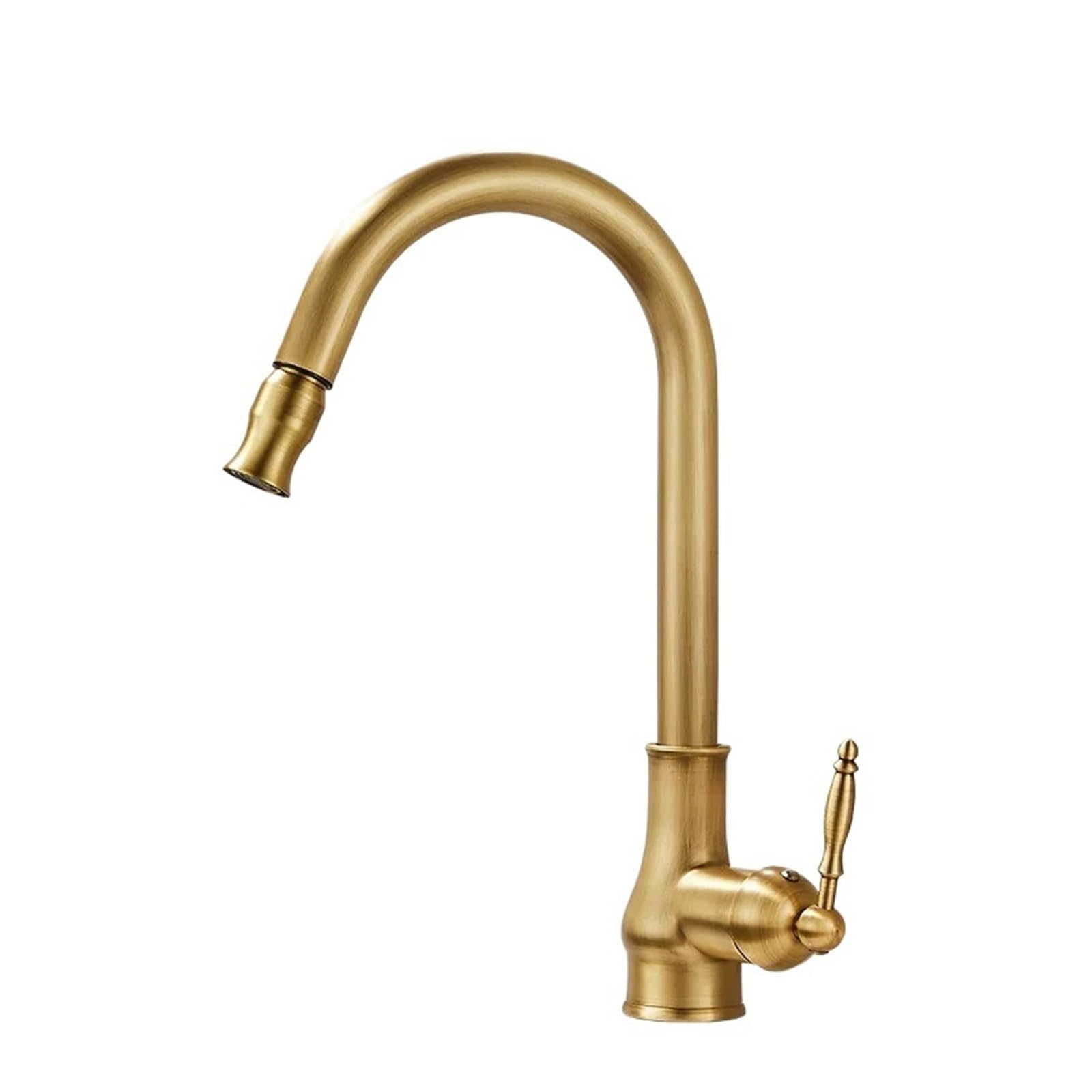 Faucet，Antique Brass Kitchen Faucet Pull Out Spout Faucets